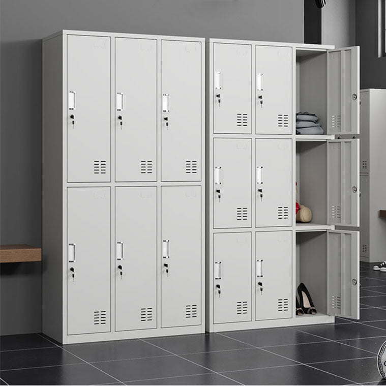 Contemporary Style Wardrobe Armoire Metal Non-Hanging Armoire with Locks