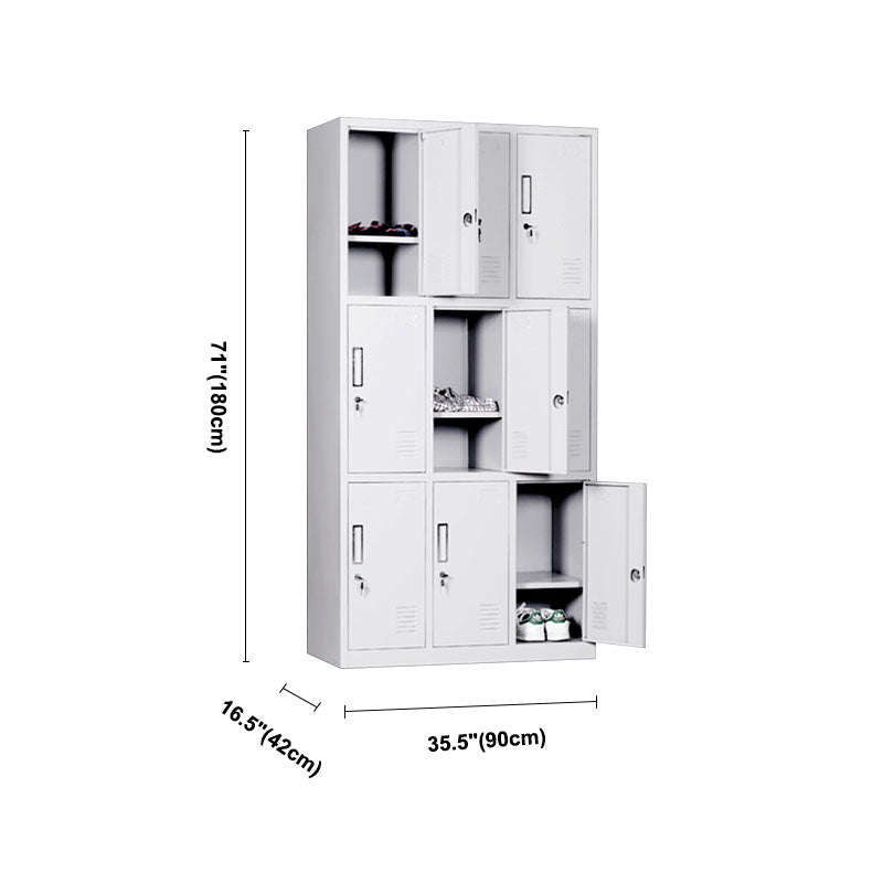 Contemporary Style Wardrobe Armoire Metal Non-Hanging Armoire with Locks