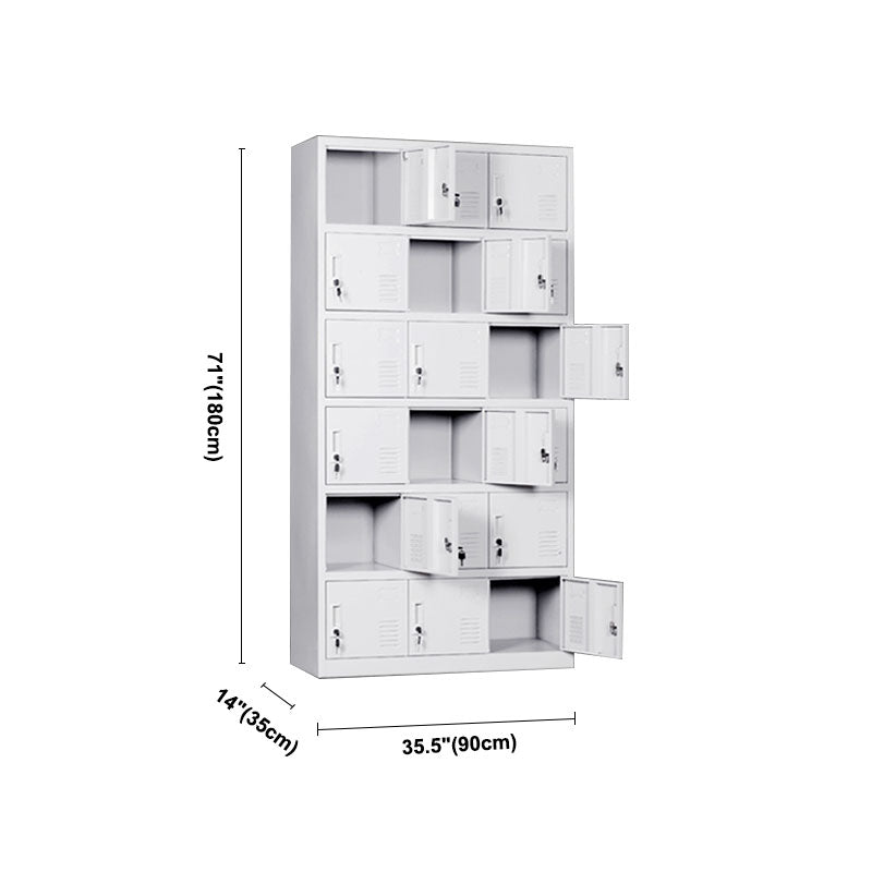 Contemporary Style Wardrobe Armoire Metal Non-Hanging Armoire with Locks