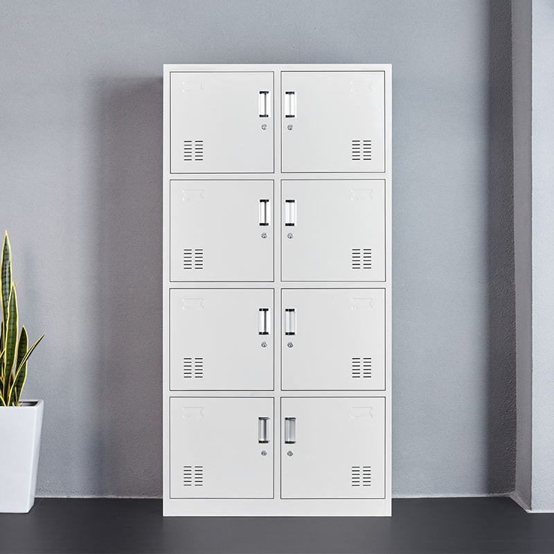 Contemporary Wardrobe Armoire Metal Non-Hanging Armoire with Lock