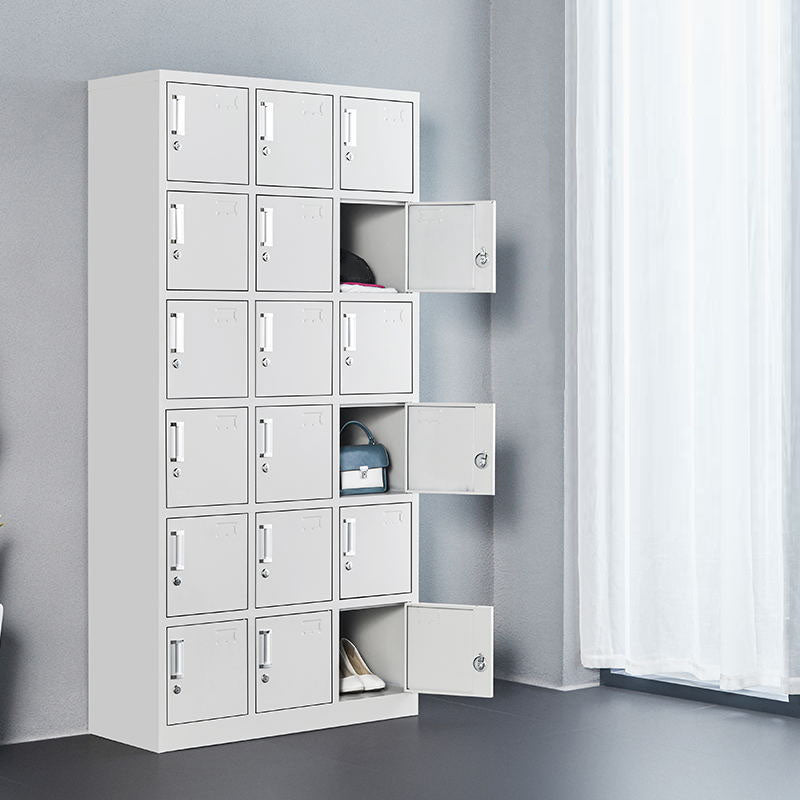 Contemporary Wardrobe Armoire Metal Non-Hanging Armoire with Lock