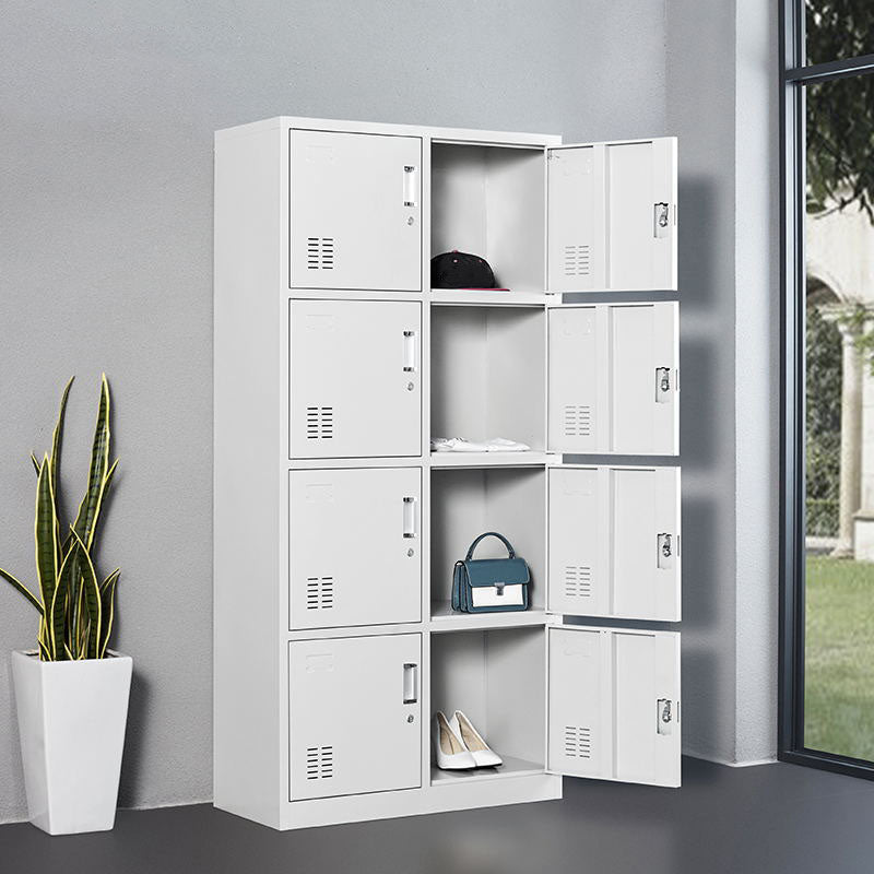 Contemporary Wardrobe Armoire Metal Non-Hanging Armoire with Lock