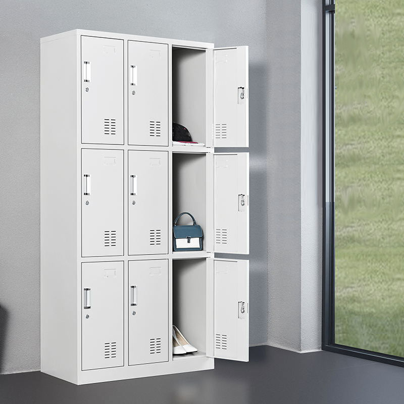 Contemporary Wardrobe Armoire Metal Non-Hanging Armoire with Lock