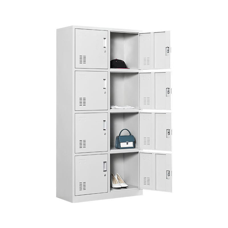 Contemporary Wardrobe Armoire Metal Non-Hanging Armoire with Lock