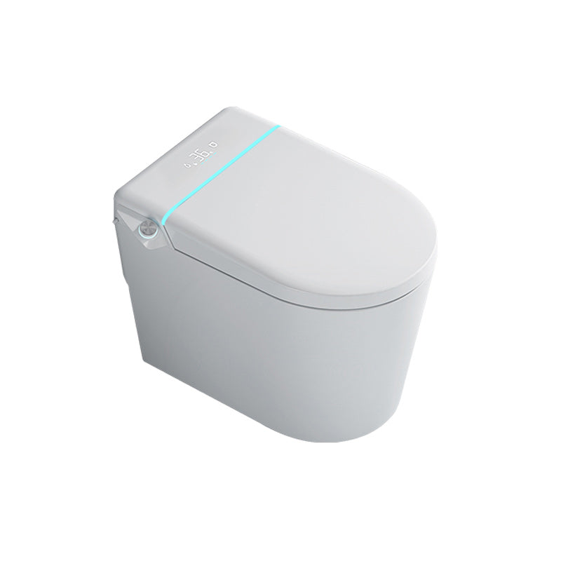 Elongated White Leak-Proof Ceramic Contemporary Foot Sensor Smart Toilet