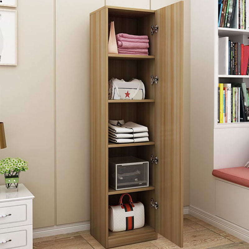 Contemporary Style Wardrobe Armoire Wood Non-Hanging Armoire with Door