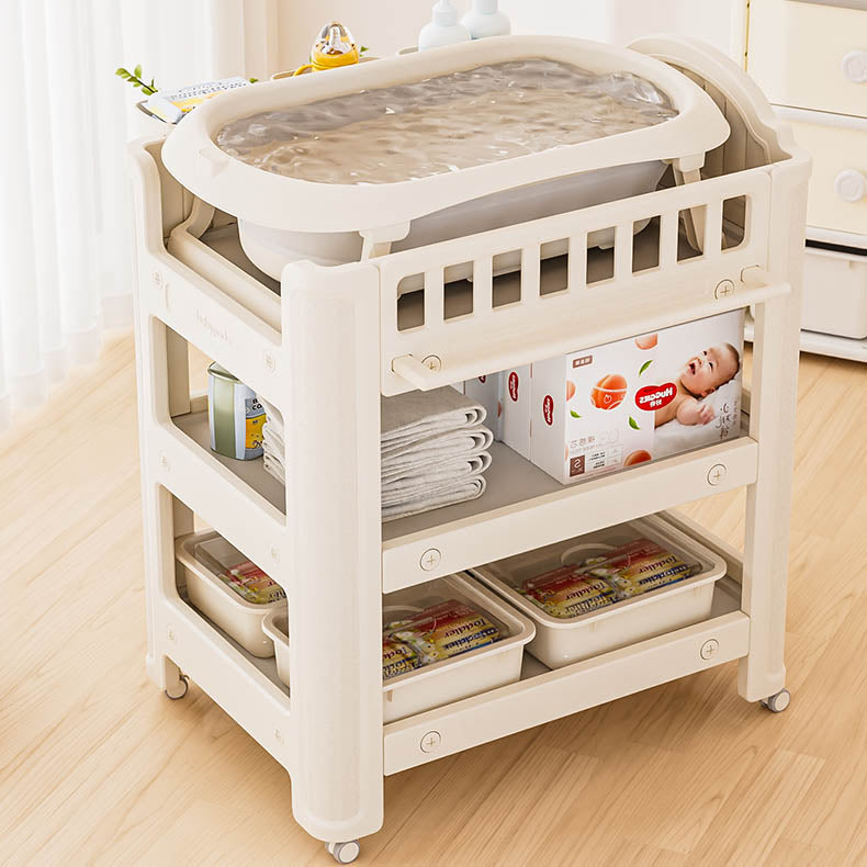 Arch Top Baby Changing Table White Changing Table with Storage