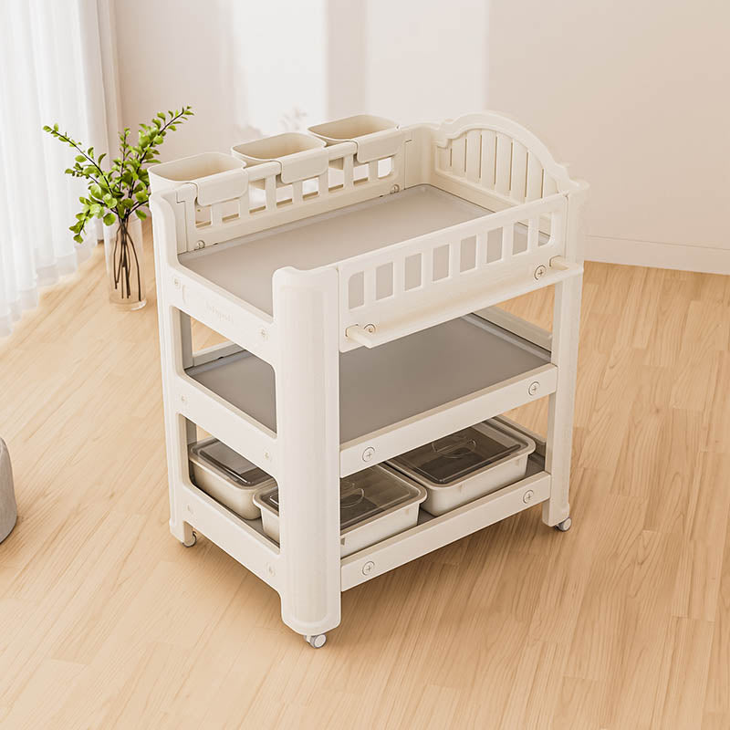 Arch Top Baby Changing Table White Changing Table with Storage