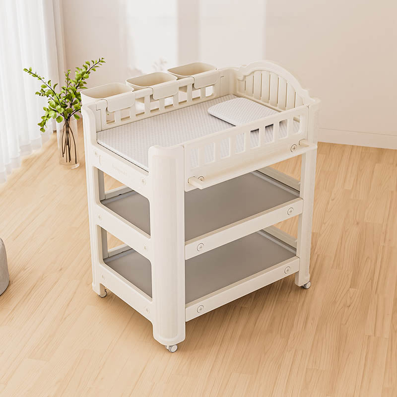 Arch Top Baby Changing Table White Changing Table with Storage