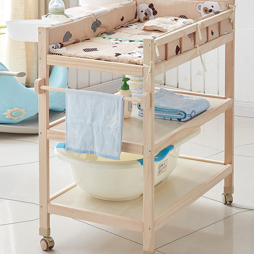 Wooden Baby Changing Table Flat Top Changing Table with Shelf
