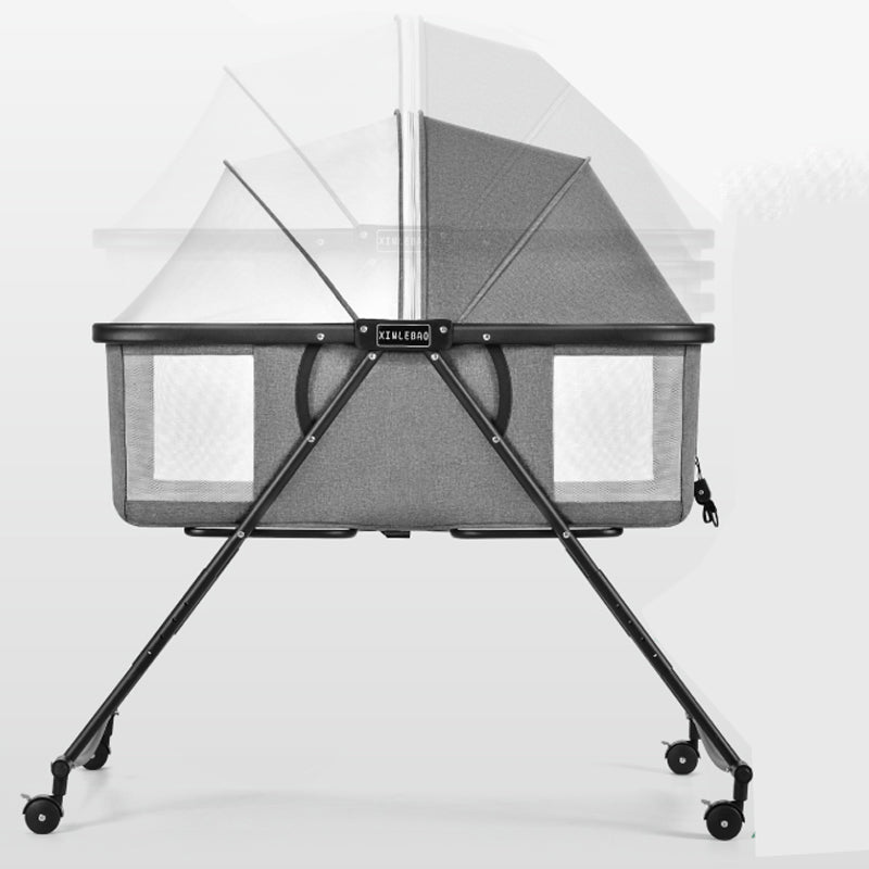 Folding and Rocking Crib Cradle Modern Metal Cradle with Mattress