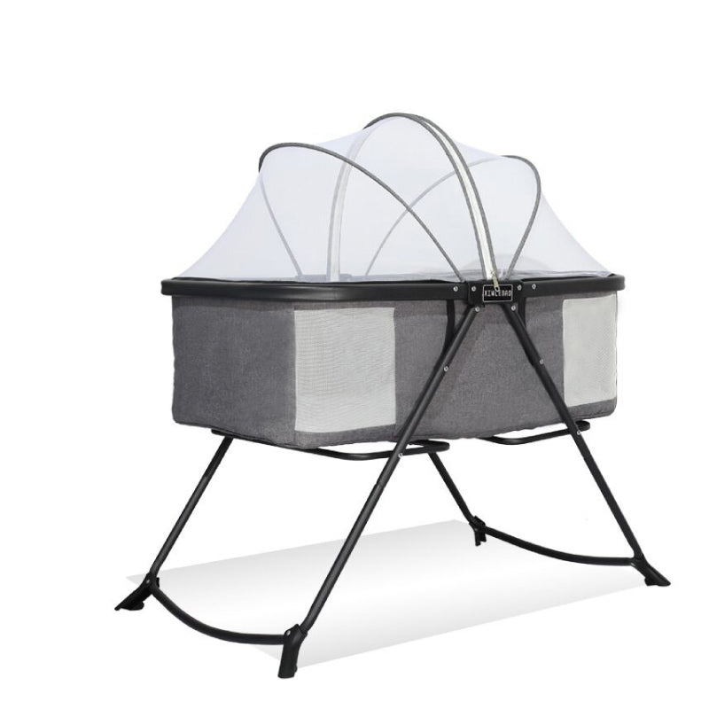 Folding and Rocking Crib Cradle Modern Metal Cradle with Mattress