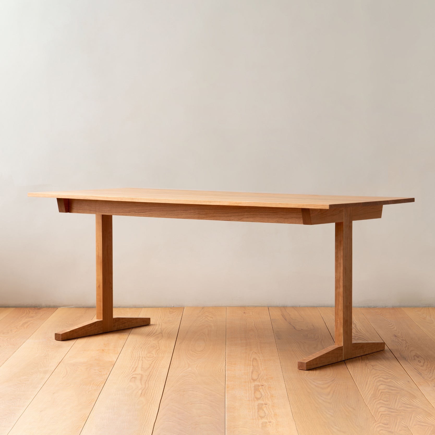 Modern Rectangle Wood Dining Table Cherry Wood Base for Dining Room