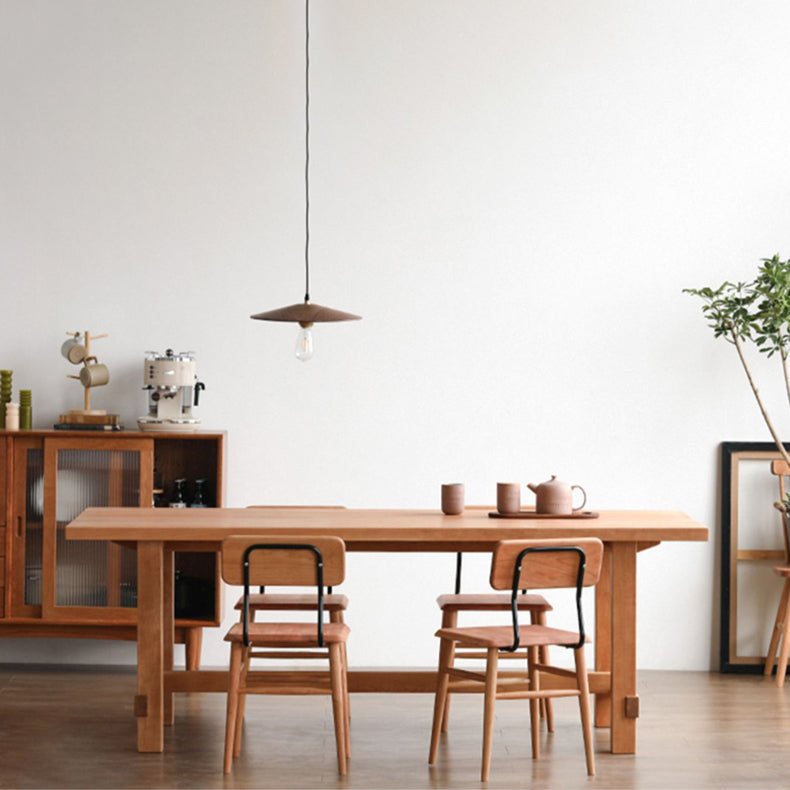 Modern Rectangle Wood Dining Table Solid Wood Base for Dining Room