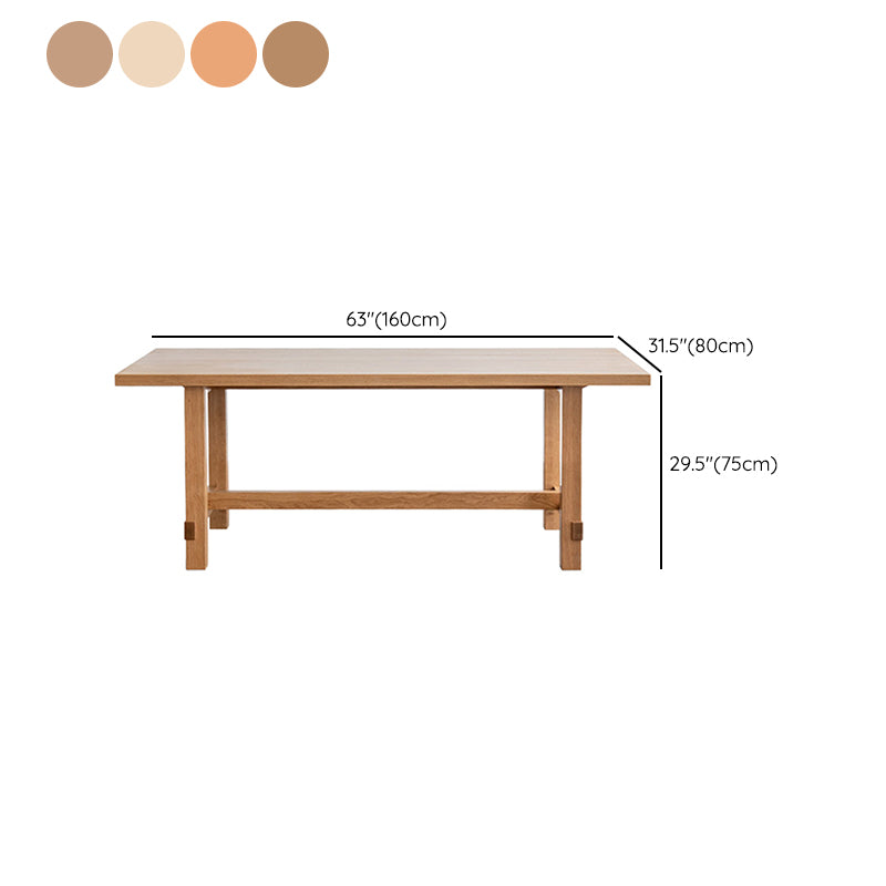 Modern Rectangle Wood Dining Table Solid Wood Base for Dining Room