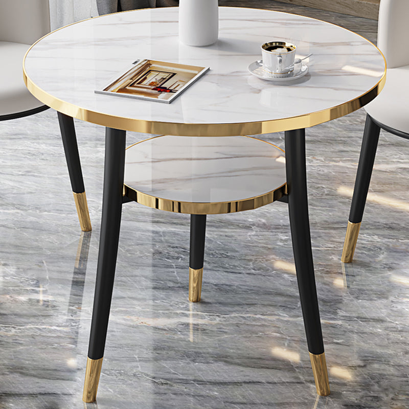 Modern Stone Storable Dining Table Metal Base for Dining Room