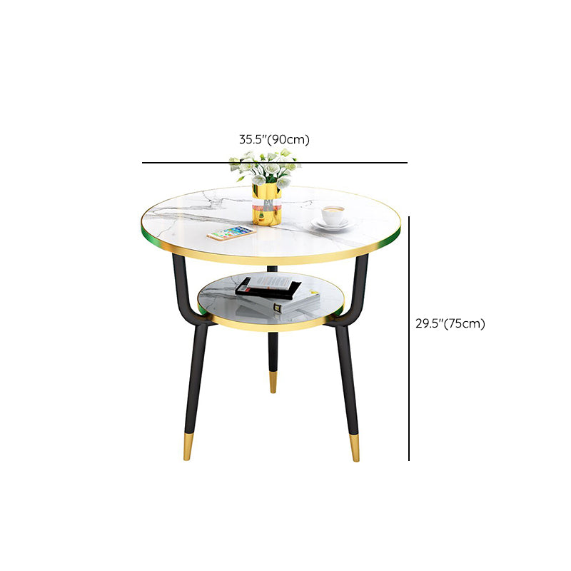 Modern Stone Storable Dining Table Metal Base for Dining Room