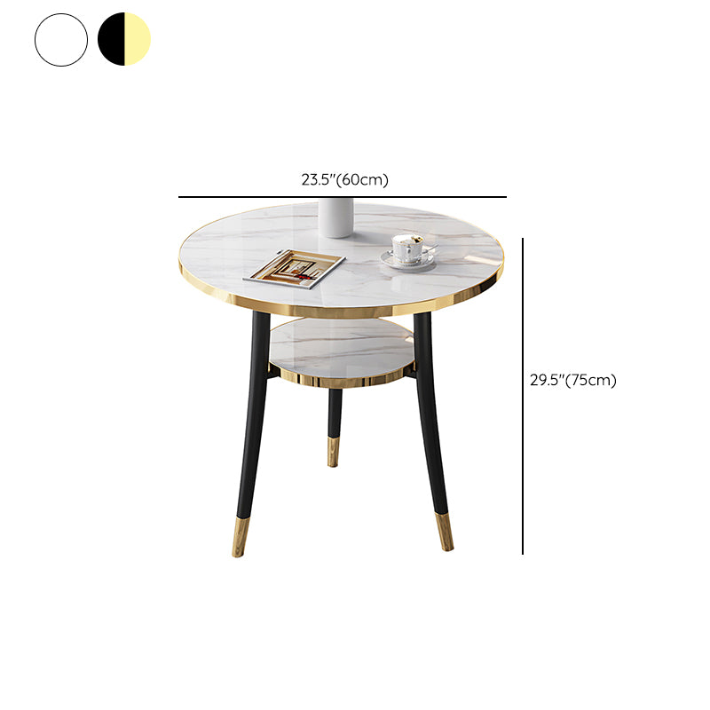 Modern Stone Storable Dining Table Metal Base for Dining Room