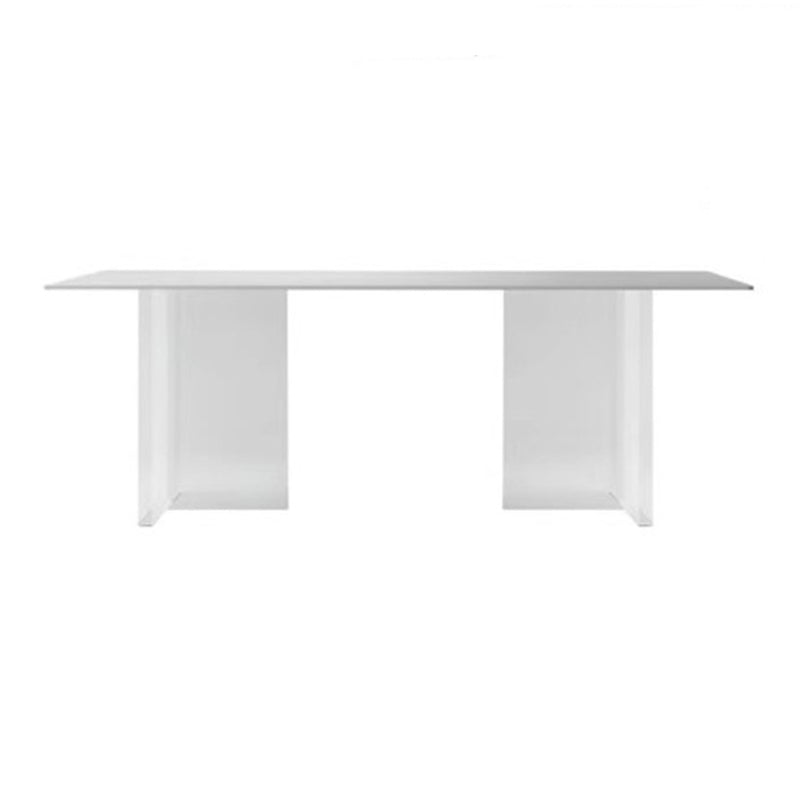 Modern Stone Rectangle Dining Table Acrylic Base for Dining Room