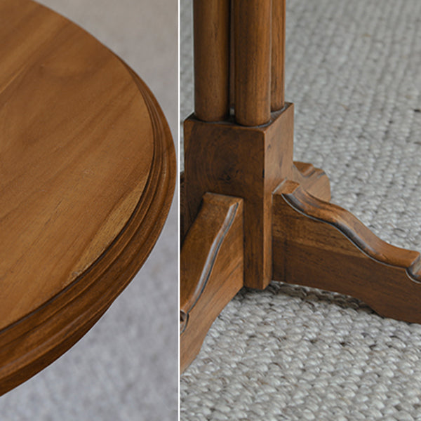 Modern Wood Geometric Dining Table Teak Wood Base for Dining Room