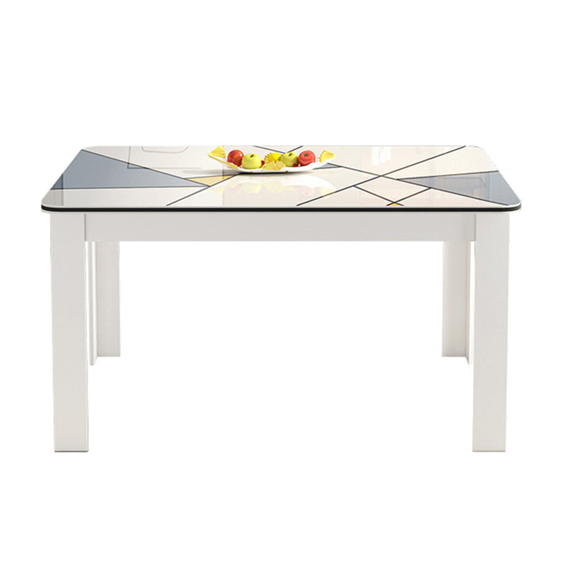 Modern Rectangle Wood Dining Table Metal Base for Dining Room