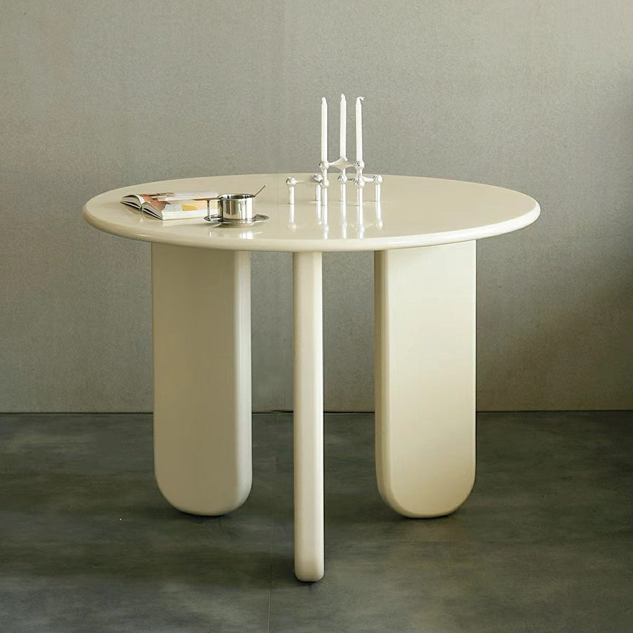 Nordic Round Wood Dining Table White Wooden Legs for Dining Room