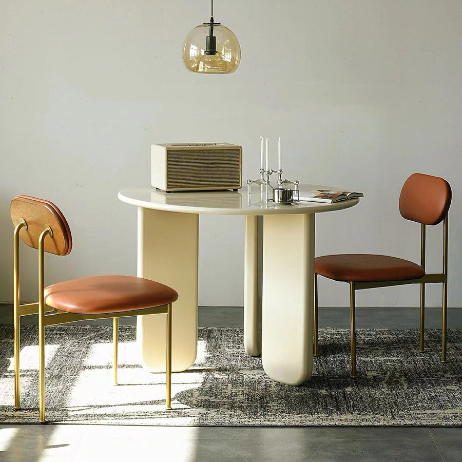 Nordic Round Wood Dining Table White Wooden Legs for Dining Room