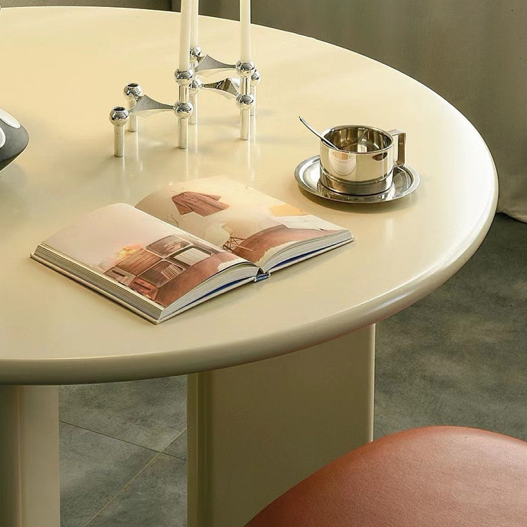 Nordic Round Wood Dining Table White Wooden Legs for Dining Room