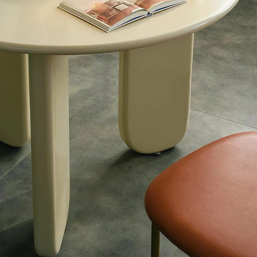 Nordic Round Wood Dining Table White Wooden Legs for Dining Room