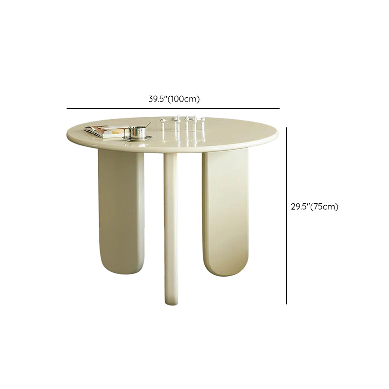 Nordic Round Wood Dining Table White Wooden Legs for Dining Room