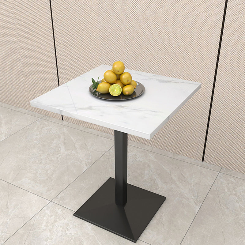 Modern Geometric Stone Dining Table Metal Base for Dining Room
