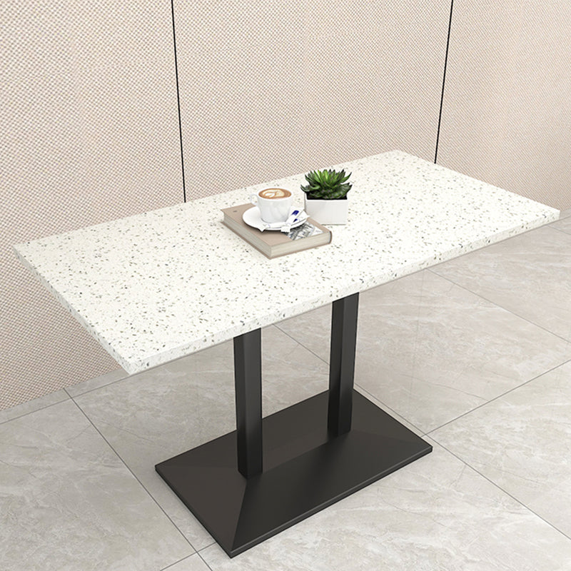 Modern Geometric Stone Dining Table Metal Base for Dining Room