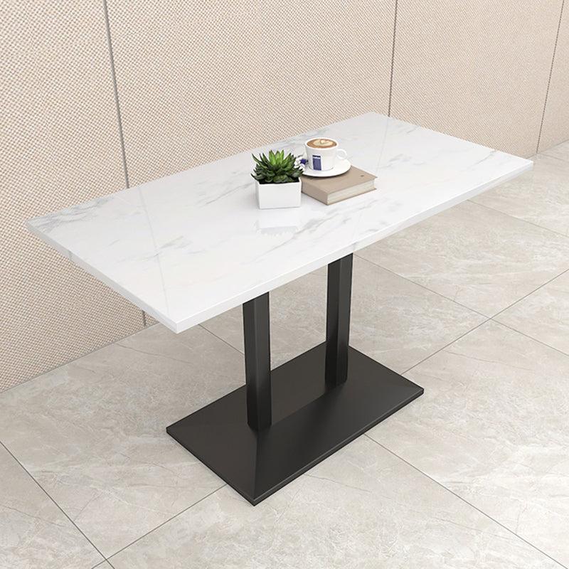 Modern Geometric Stone Dining Table Metal Base for Dining Room