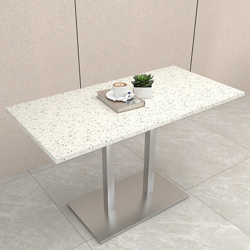 Modern Geometric Stone Dining Table Metal Base for Dining Room