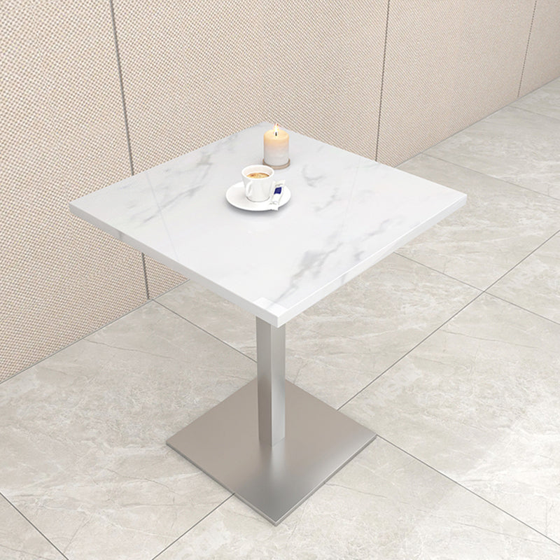 Modern Geometric Stone Dining Table Metal Base for Dining Room