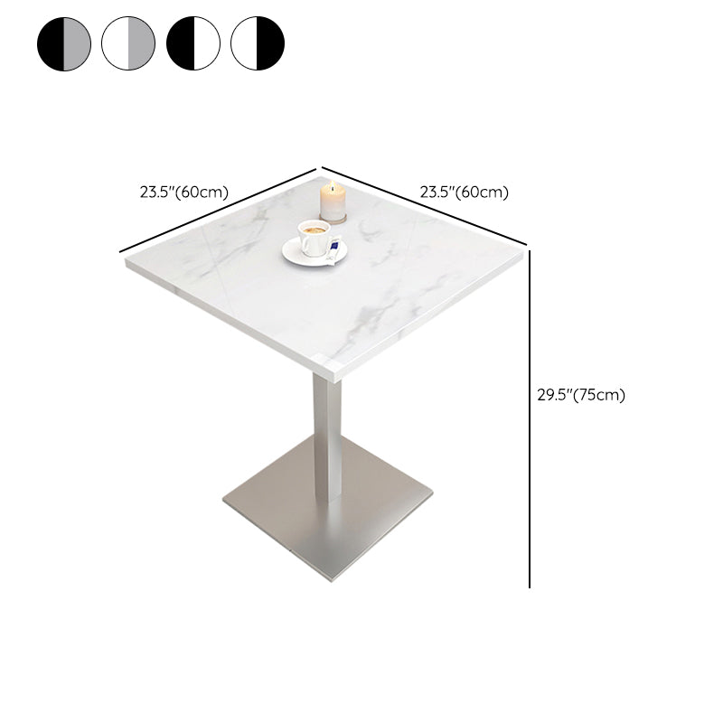 Modern Geometric Stone Dining Table Metal Base for Dining Room