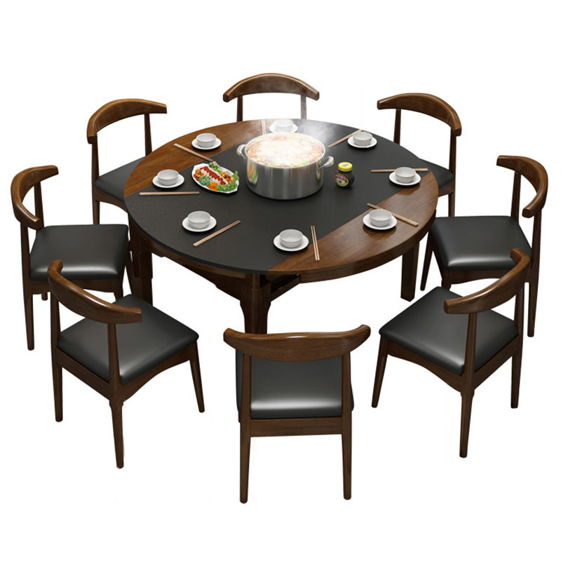 Stone Drop-Leaf Table Contemporary Style Dining Site Table with 4 Legs