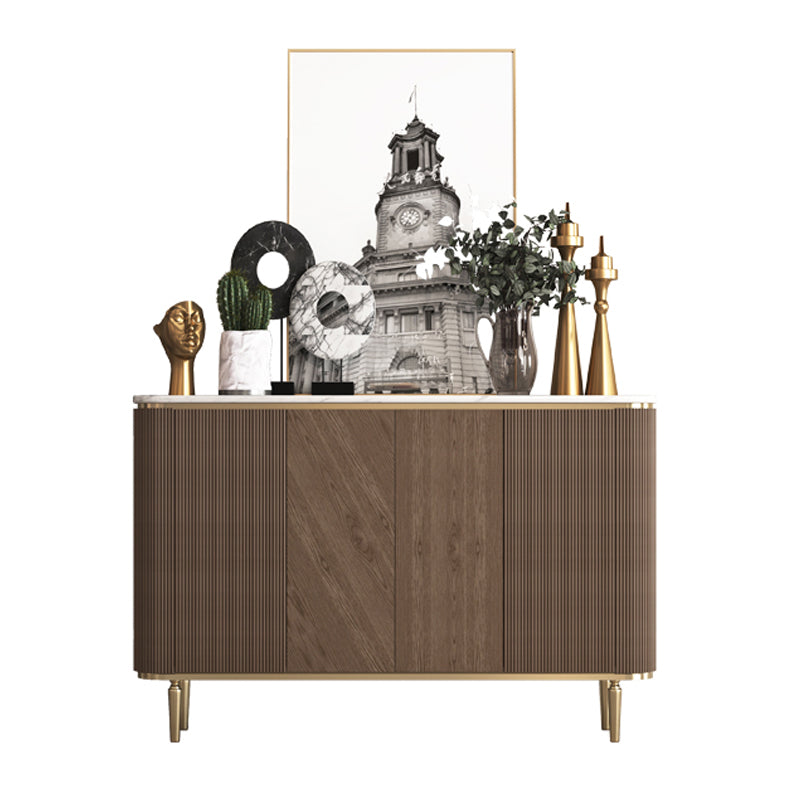 Glam Side Board Marble Sideboard Cabinet with Doors for Kitchen