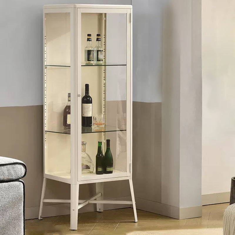 Modern Curio Cabinet Metal Storage Cabinet with Legs for Dining Room