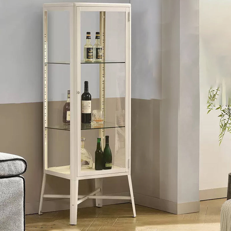 Modern Curio Cabinet Metal Storage Cabinet with Legs for Dining Room