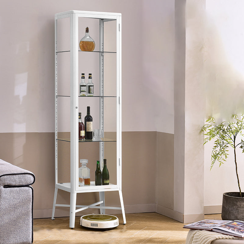 Modern Curio Cabinet Metal Storage Cabinet with Legs for Dining Room