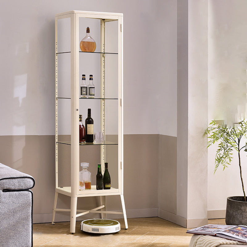 Modern Curio Cabinet Metal Storage Cabinet with Legs for Dining Room