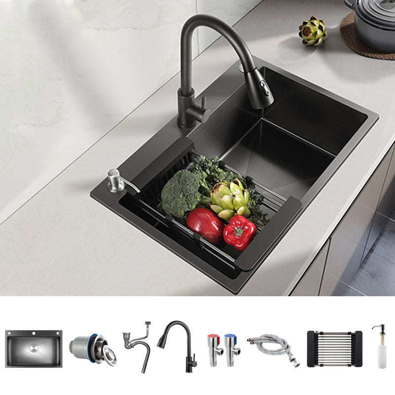 Modern Style Kitchen Sink Stainless Steel Drop-In Kitchen Sink with Faucet