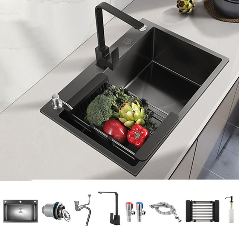 Modern Style Kitchen Sink Stainless Steel Drop-In Kitchen Sink with Faucet