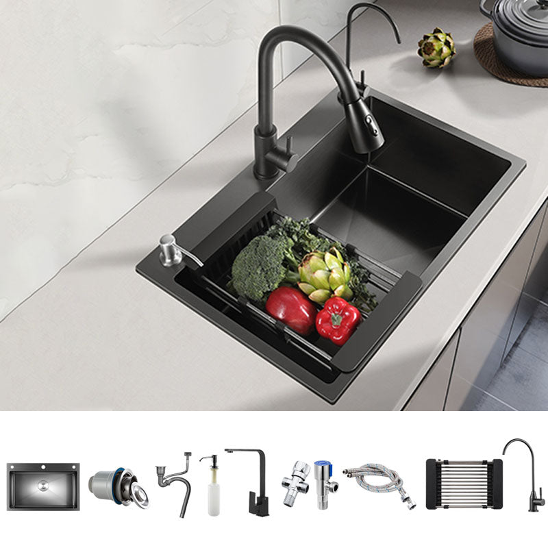 Modern Style Kitchen Sink Stainless Steel Drop-In Kitchen Sink with Faucet