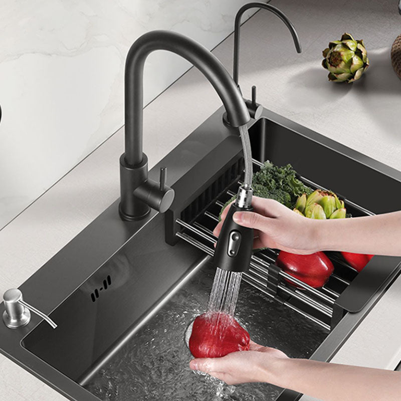 Modern Style Kitchen Sink Stainless Steel Drop-In Kitchen Sink with Faucet