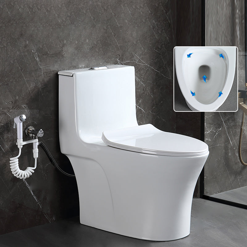 Traditional White Flush Toilet Spray Gun Included Urine Toilet for Bathroom