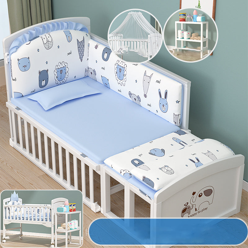 Solid Wood Nursery Bed Farmhouse Animal Pattern Nursery Crib