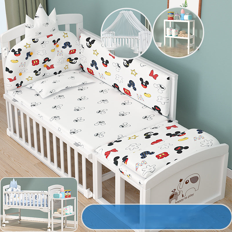 Solid Wood Nursery Bed Farmhouse Animal Pattern Nursery Crib