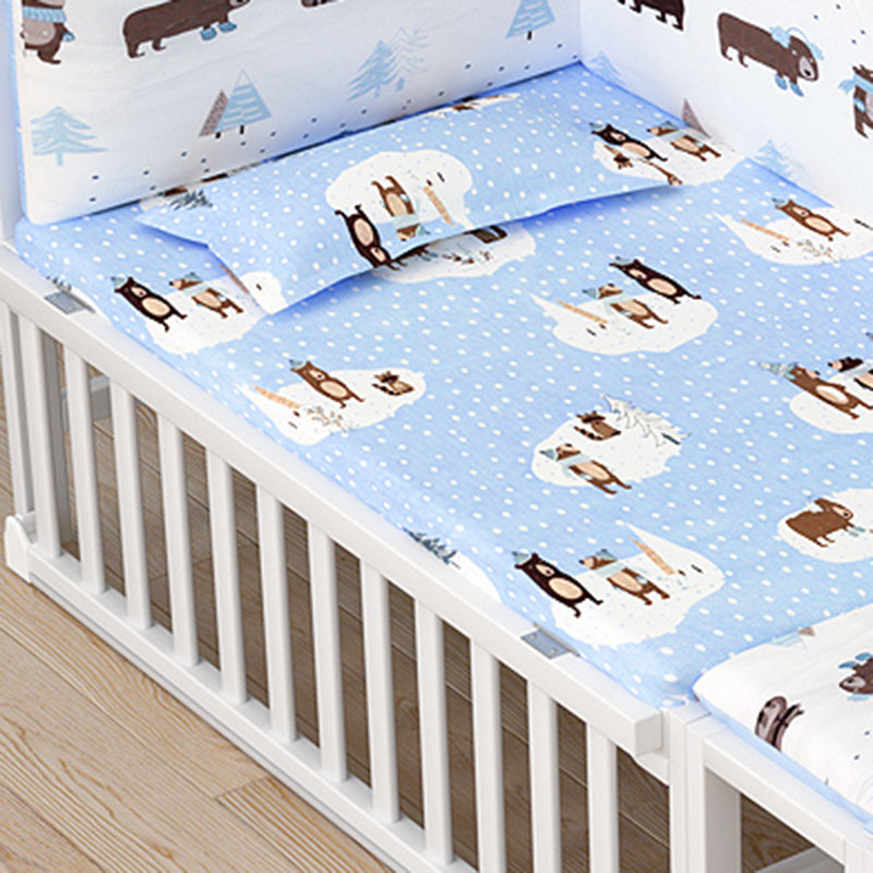 Solid Wood Nursery Bed Farmhouse Animal Pattern Nursery Crib